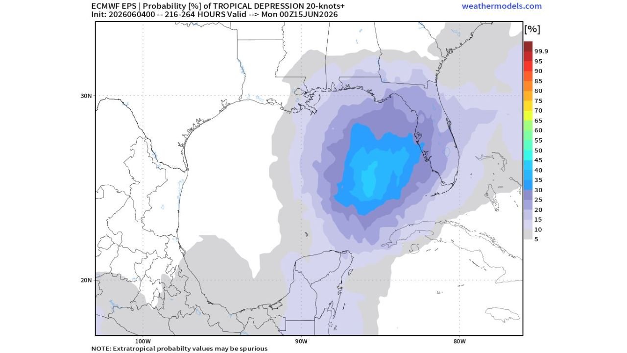 Gulf of Mexico and Florida Showing Growing Tropical Development Signal as ECMWF and Google DeepMind AI Flag Potential Tropical Depression Around June 15