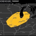 Illinois, Michigan, and Indiana Including Chicago, St. Louis, and Grand Rapids Facing Possible Severe Weather as Strong Cold Front Meets High Moisture Thursday June 11