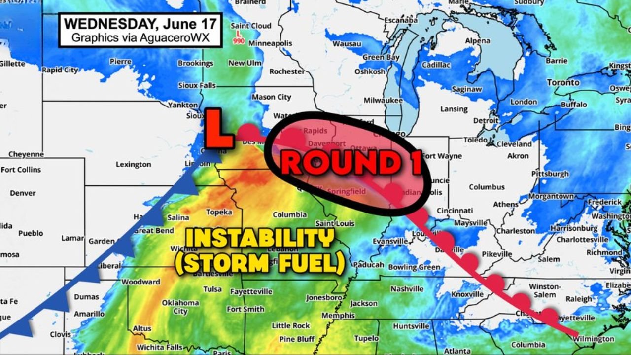 Illinois and Indiana Brace for Round Two of Wednesday Severe Weather This Afternoon as Cold Front and Low Pressure Bring Greater Tornado Potential