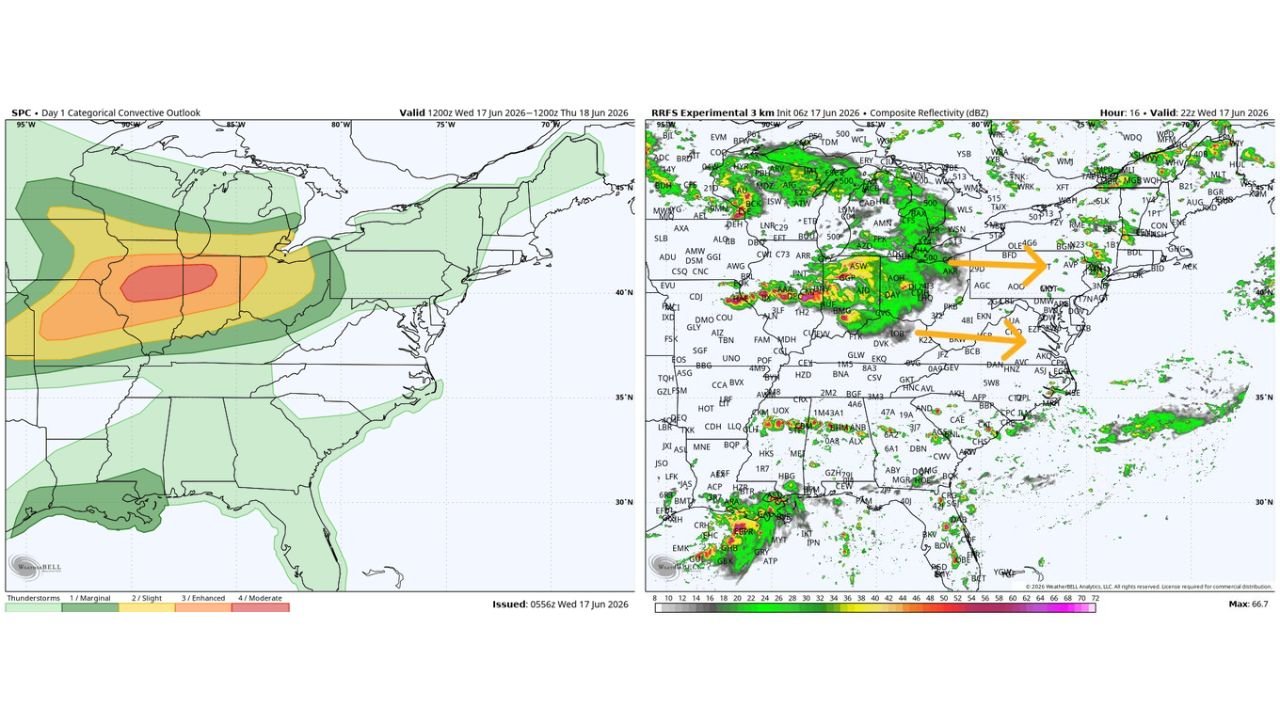 Illinois and Indiana Severe Weather Wednesday Could Stabilize Baltimore Maryland Thursday as Storm Remnants Track East Overnight