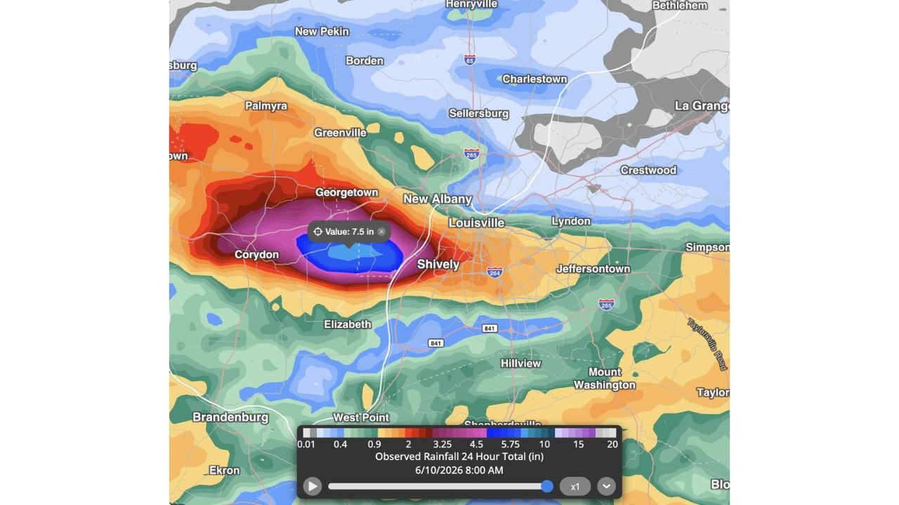 Lanesville, Indiana Hit by Devastating Flooding After 6 to 8 Inches of Rain Falls in 24 Hours Near Corydon and Georgetown