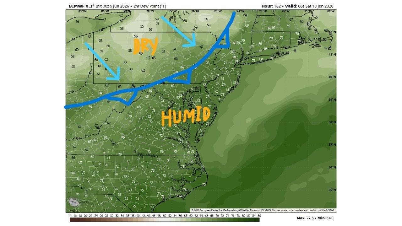 Maryland and the Mid-Atlantic Face Daily Storm Chances Wednesday Through Friday With Damaging Wind Threat Peaking This Weekend