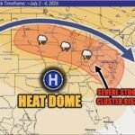 Minneapolis, Chicago, Detroit, Pittsburgh, Cleveland, Washington DC Face Ring of Fire Severe Storm Cluster and Derecho Risk July 2 Through 4 Around Heat Dome