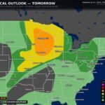 Minnesota, Wisconsin, Iowa, and Illinois Face Enhanced Risk Severe Storms Wednesday With 70 MPH Winds and Strong Tornadoes Possible