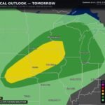 Nebraska, Iowa, and Wisconsin Including Kearney, Omaha, Des Moines, and La Crosse Facing Damaging Winds, Very Large Hail, and Tornadoes as Widespread Storm Line Erupts Friday Evening