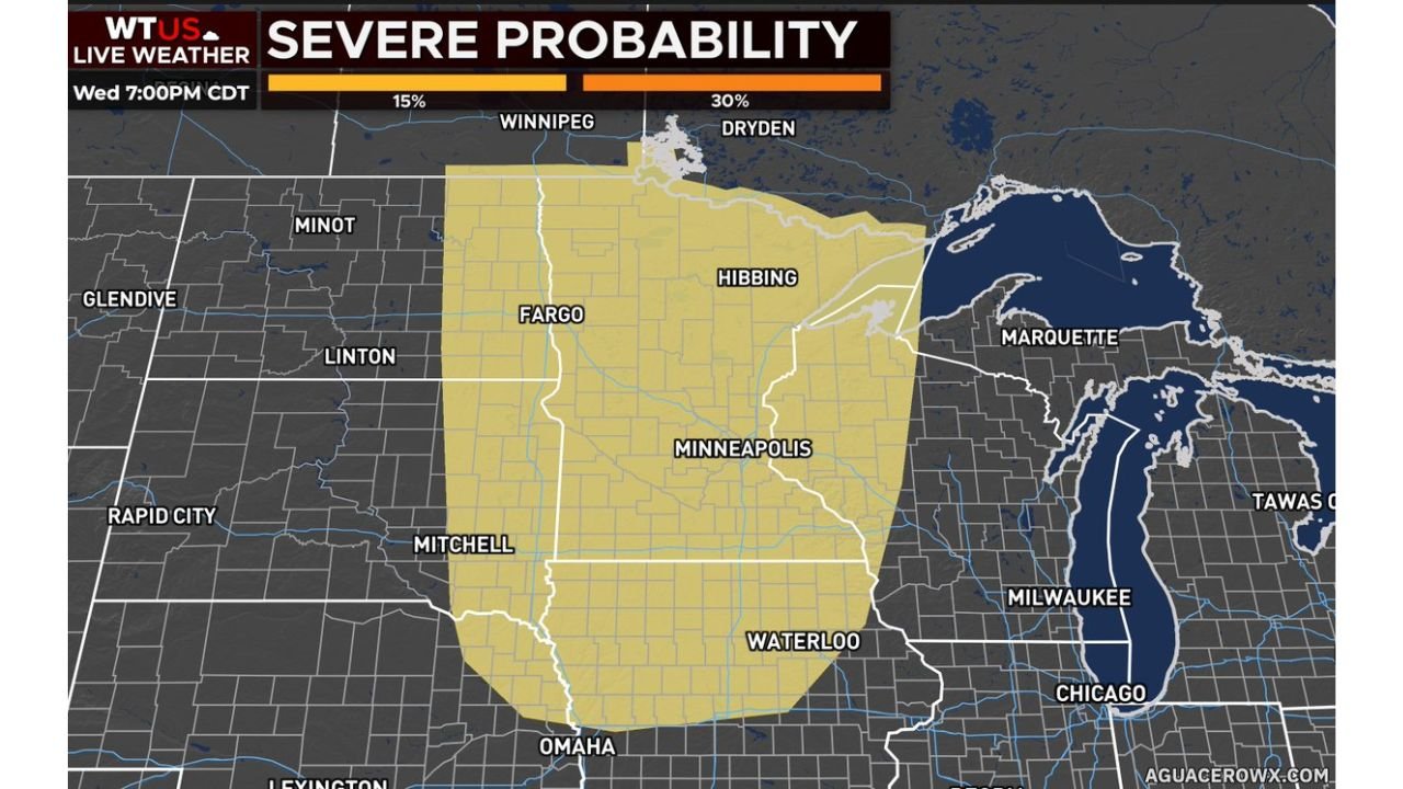 Northern Plains and Upper Midwest Including North Dakota, Minnesota, and Nebraska Facing Robust Severe Weather Event with All Hazards Possible as SPC Eyes 30 Percent Upgrade Wednesday June 10