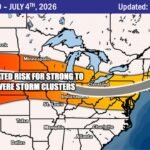 Plains, Ohio Valley, Northeast Face Elevated Risk of Strong Storm Clusters Late June Into Early July