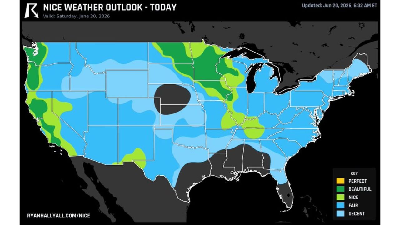 Seattle Washington, Fresno California, Minneapolis Minnesota Share Nicest Weather Today While Wyoming Kansas Nebraska Face Level 3 Storm Risk