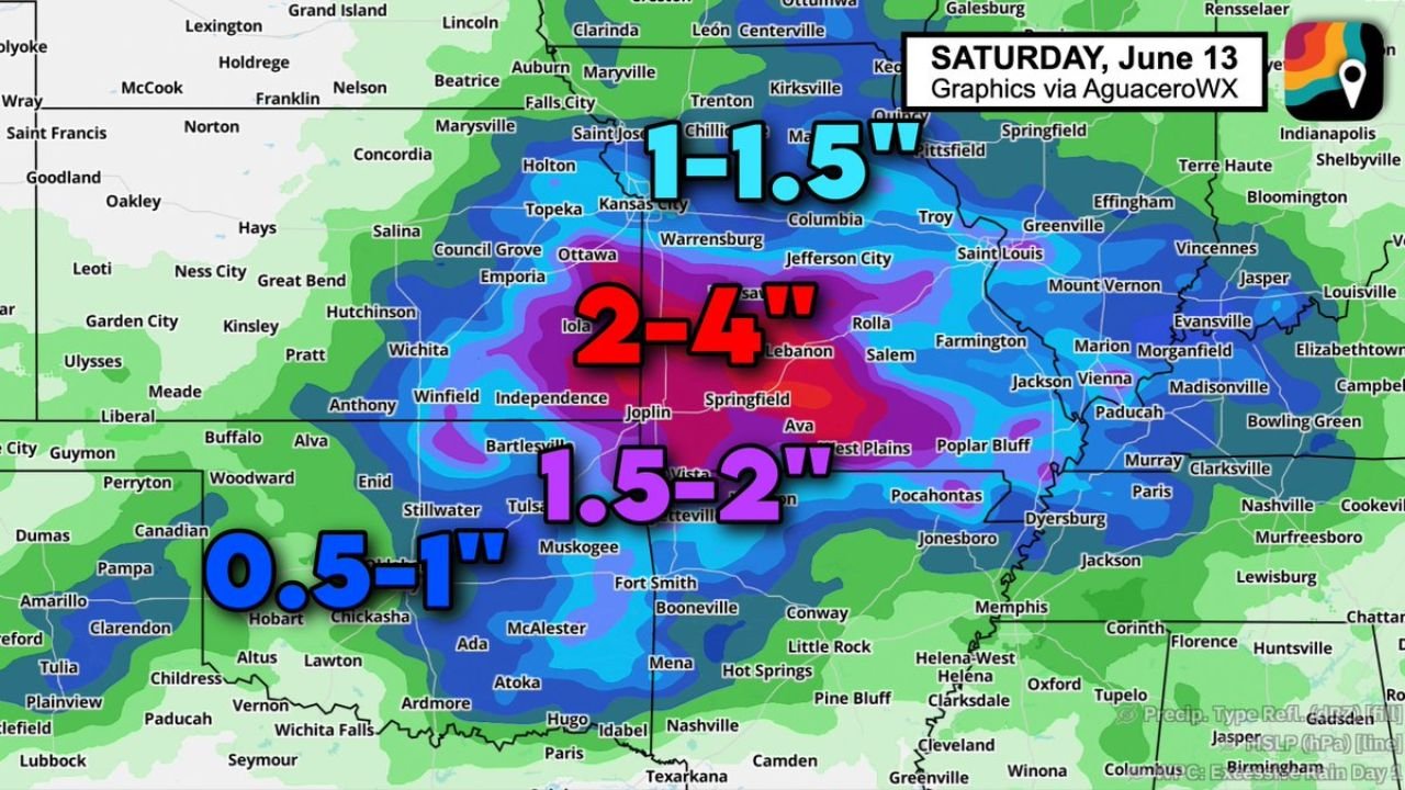 Southwest Missouri Including Springfield and Joplin Face Moderate Flash Flood Risk Tonight With Localized Rainfall Up to 6 Inches as Training Storms Target the Region