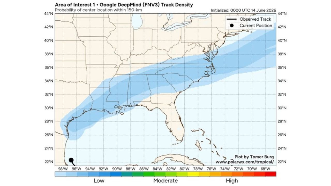 Texas Louisiana and the Deep South Watching 20 Percent Tropical Development Chance as Gulf Moisture Boosts Rain Totals Up to 7 Inches This Week