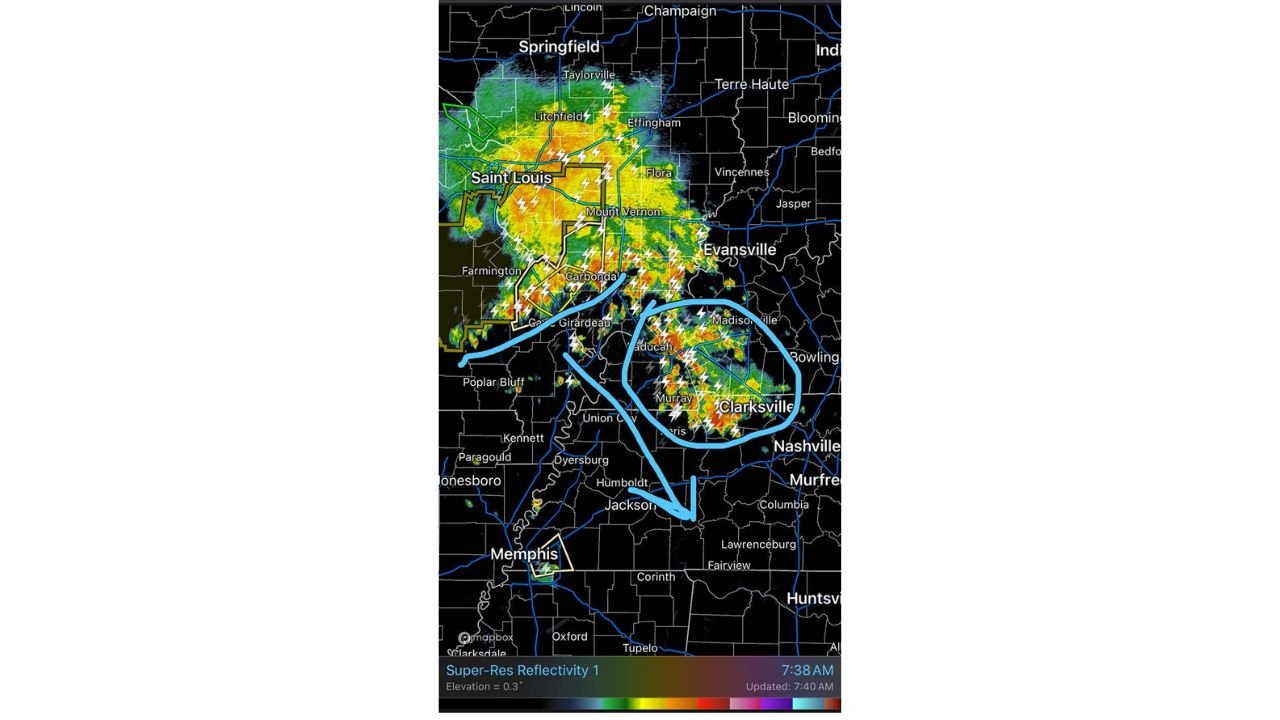 Western Tennessee, Kentucky, and Southern Illinois Hit by Organizing MCS as Greatest Severe Risk Sits West of I-65 This Morning